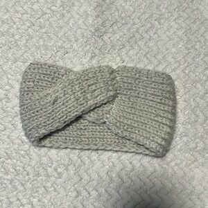 Women’s Winter Knit Twisted Headband, white/silver